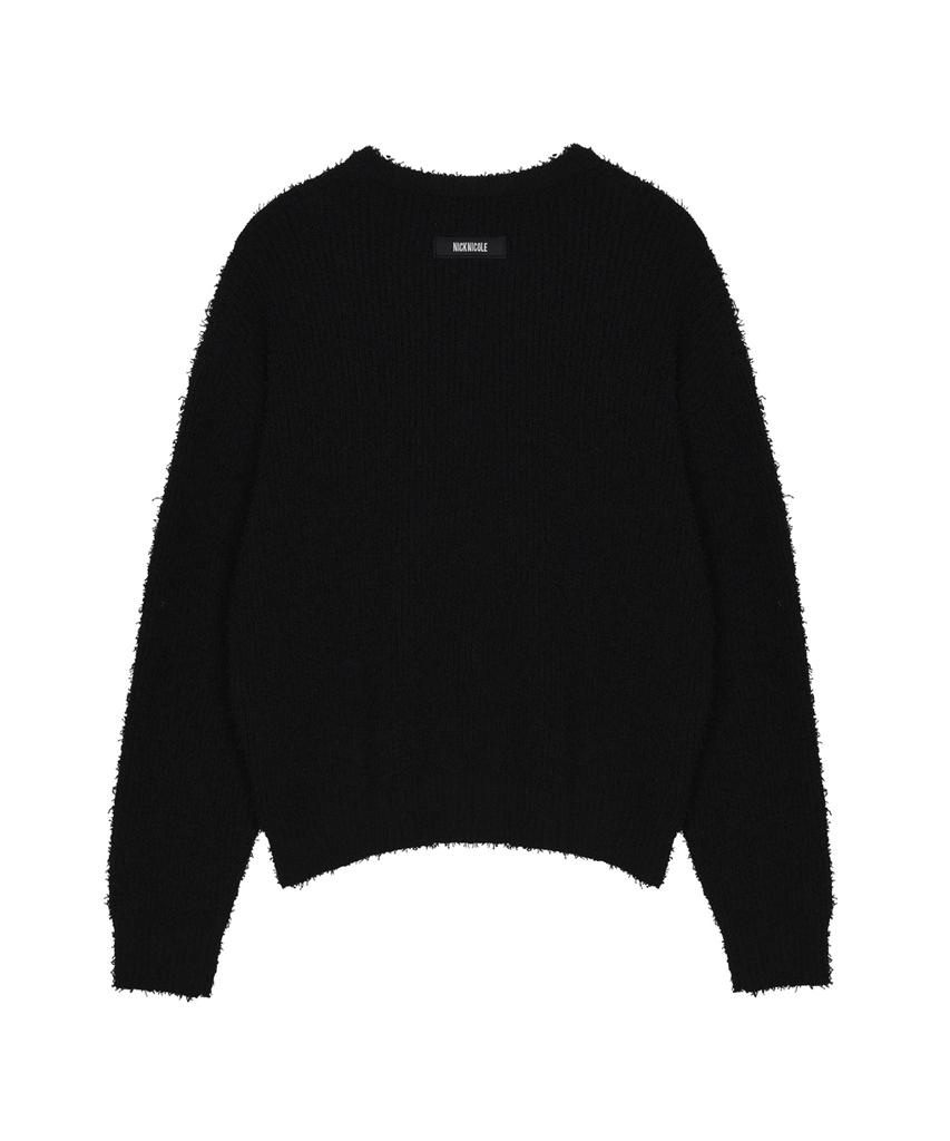 Nigaennikol Soft Boucle Ls Sweater_Black