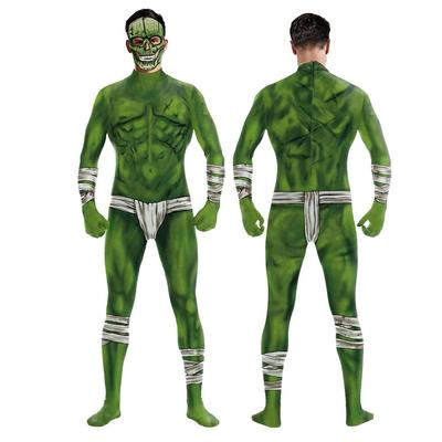 Green Muscles Weird 3D Print Sexy Bodysuits Women/Men  Long Sleeve Cosplay New Party Tight Jumpsuits 2024