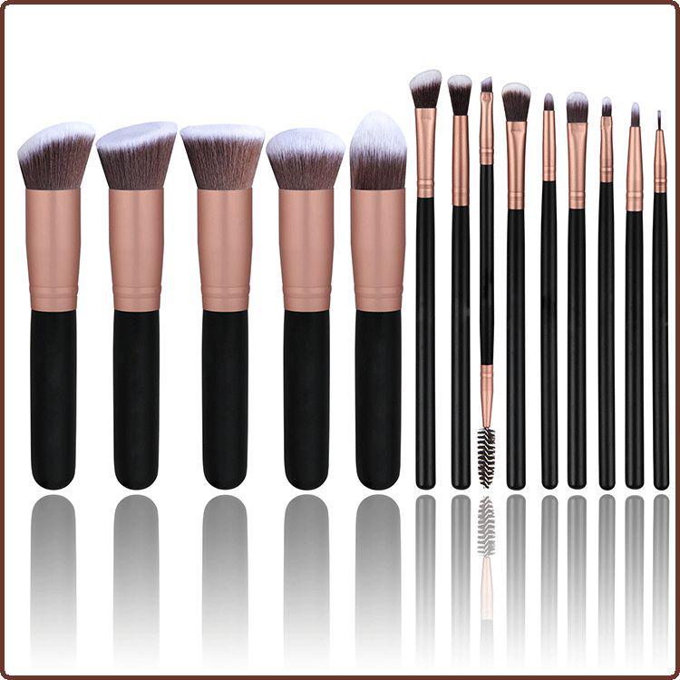 14-Piece Makeup Brush Set - No Logo, Perfect Beauty Tools for Foundation and More