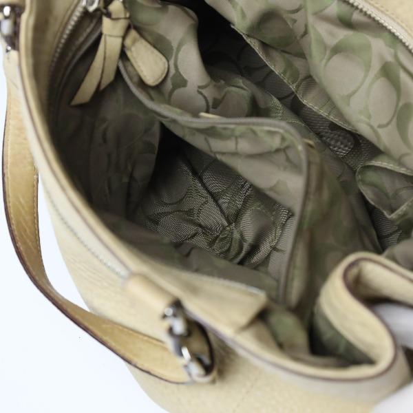 COACH leather Tote Bag leather beige Women 5056 Used