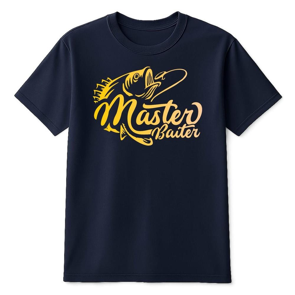 Funny T Shirt Retro Fancy dress Master Baiter Fish Fishing FisherUnisex Gifts Top S
