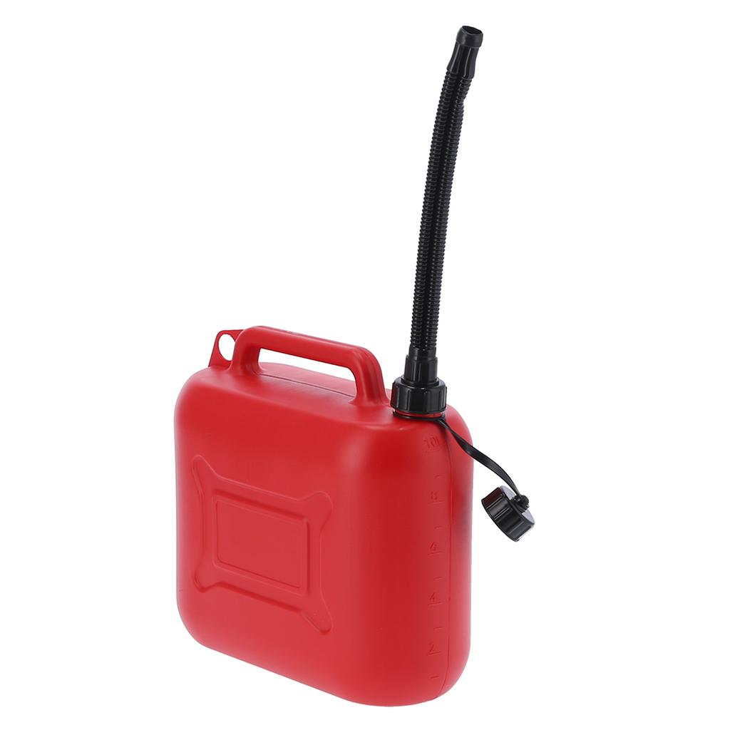 Jerry Can ABS Plastic Portable Gas Canister Military Style Oil Tank Industrial Supply 10L Red