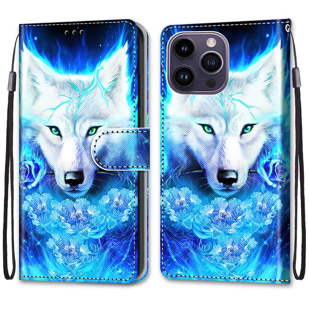 Luxury Painted Leather Case Wallet Book Style Protective Cover for iPhone 16 15 14 13 12 11 Pro MAX 16Pro 15Pro 14Pro 16Plus 15Plus 12mini SE4 (2025)
