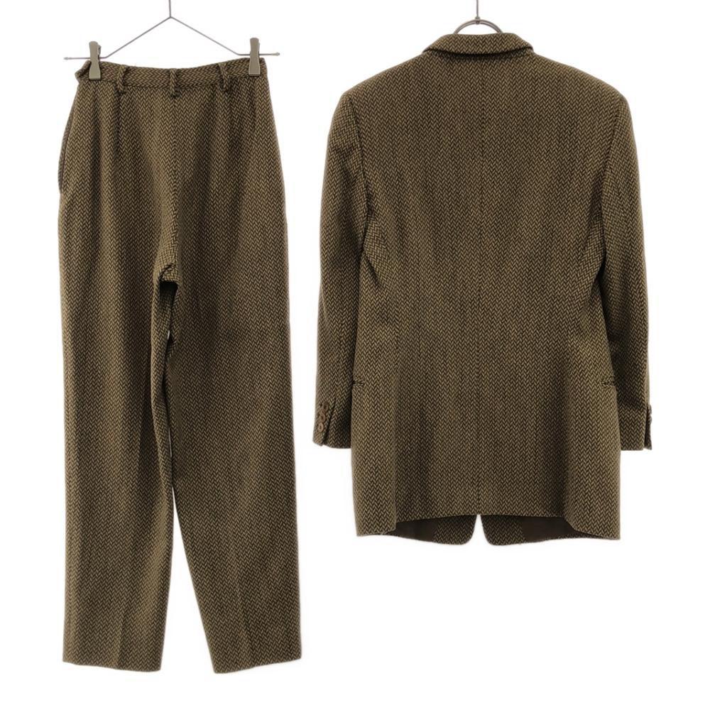 MANI made in Italy Herringbone Pattern pants suit Setup 40 Shoulder putt Women Used