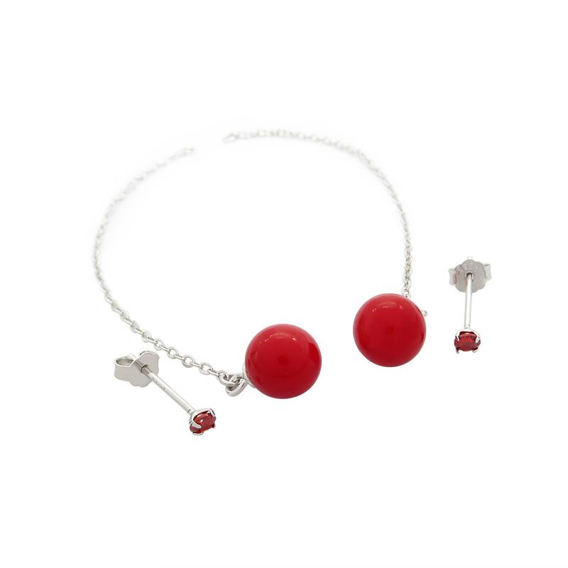Simple Earline Women'S Long Geometric Temperament Ear Jewelry Red Two-Wear Earrings Festive Fringed Stud Earrings