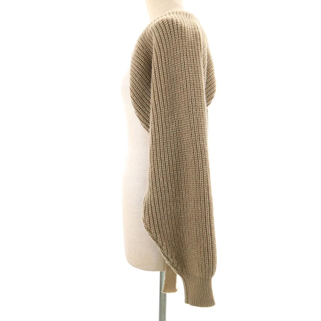 TAN Made In Japan Wool Blend Long Sleeve Knit Bolero F Beige Women Used