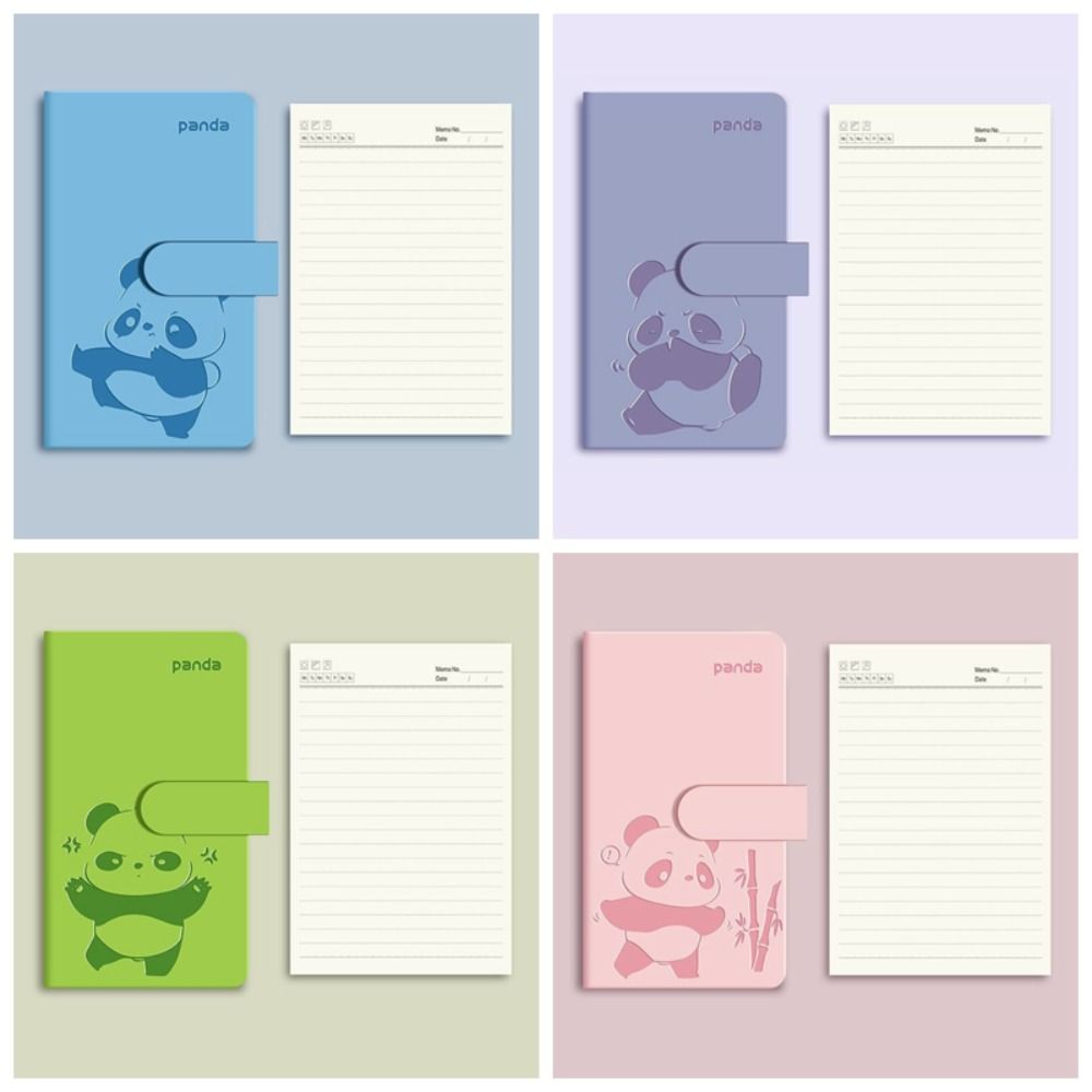 

Panda Pocket Notebook Cartoon Diary Book Practical Portable Handbook Gifts B6-Purple