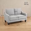 2-Seater Sofa Modern and Space-Saving In Linen-Effect Fabric, 136x77x86 Cm, Light Grey