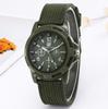 Geneva Men's Military Style Canvas Strap Outdoor Sport Wristwatch