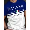 Men's round neck short sleeved T-shirt with 3D digital printing for sports and fashion