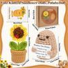 Positive Emotional Support Potato Sunflower Pot Easter Gifts Cheer Up Crochet Sunflower Gifts GZW