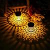 Hollow Solar Projection Lamp Flower Design Wall Mount Lamp Practical Outdoor Garden Light  House