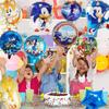 New Cartoon Sonic Balloon Blue Glitter Hedgehog Action Figure Toy Anime Baby Shower Birthday Party Decoration Supplies Kids Toy