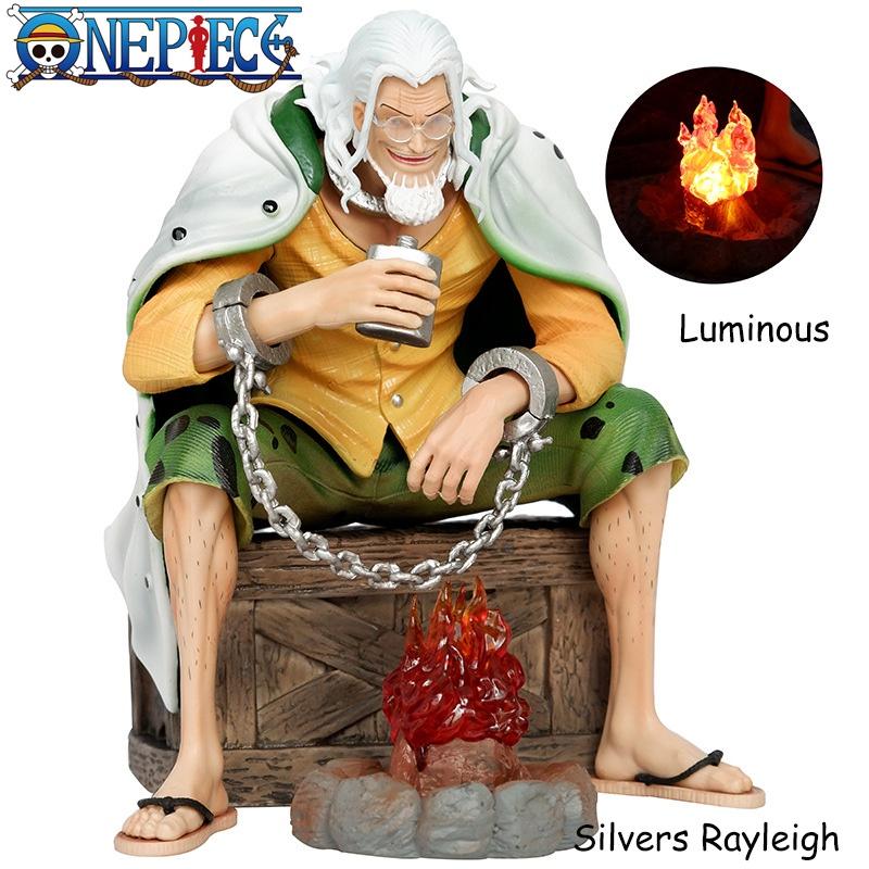 15cm High One Piece Dark King Rayleigh Sitting Pose Pvc Anime Figure Handicraft Wholesale