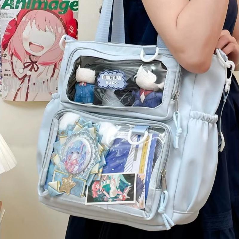 Schoolbag Women's Black New Y2k Sweet Girl's Ulzzang Ita Bag Large-Capacity Crossbody Bag Japanese Comic Exhibition Single Shoulder Bag With Insert