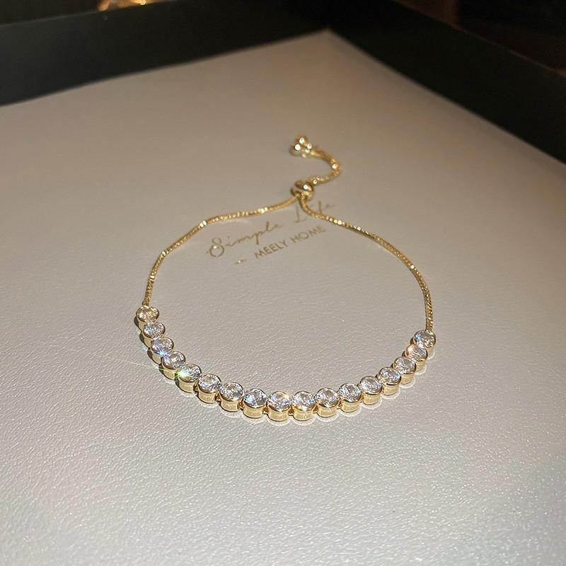 Electroplated Zircon Sun Love Bracelet Niche Sweet Versatile Bracelet Temperament Light Luxury High-end Jewelry Women