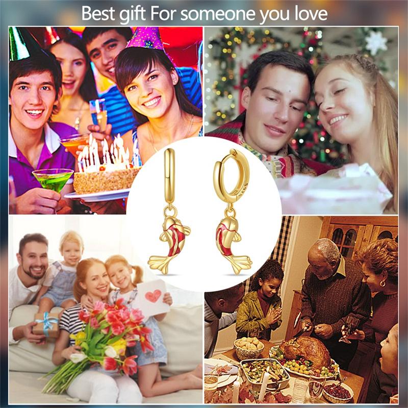 Women's Earrings Original S925 Silver Star Ladybug, Koi Earrings Suitable For Party Couple Gifts Fashion New Products