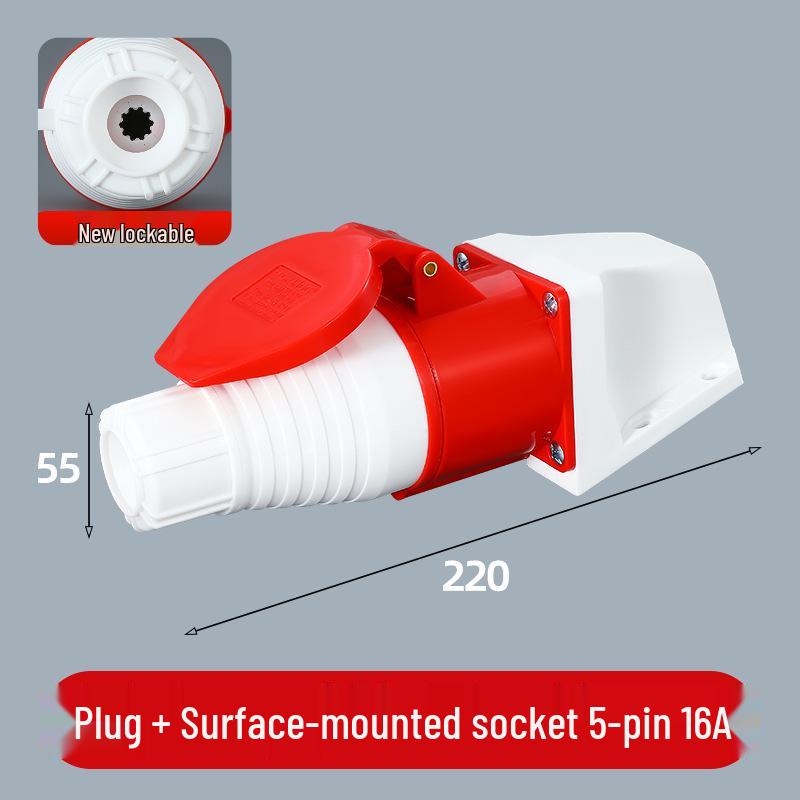 3/4/5 Pin Waterproof Aviation Connector, 32A, Three-Phase, Male & Female, Non-Explosion-Proof