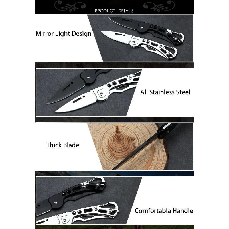 Outdoor Protable Stainless Steel Sharp Paring Folding Knife Pocket EDC Utility Knife for Camping Fruit Cutting Tool