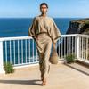 Summer 2 Piece Skirt Sets for Women Batwing Long Sleeve Top