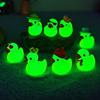 16pcs Mini Size Glow-in-the-Dark Ducks Yellow Ducklings Ornaments Luminous Ducklings  Party Favors