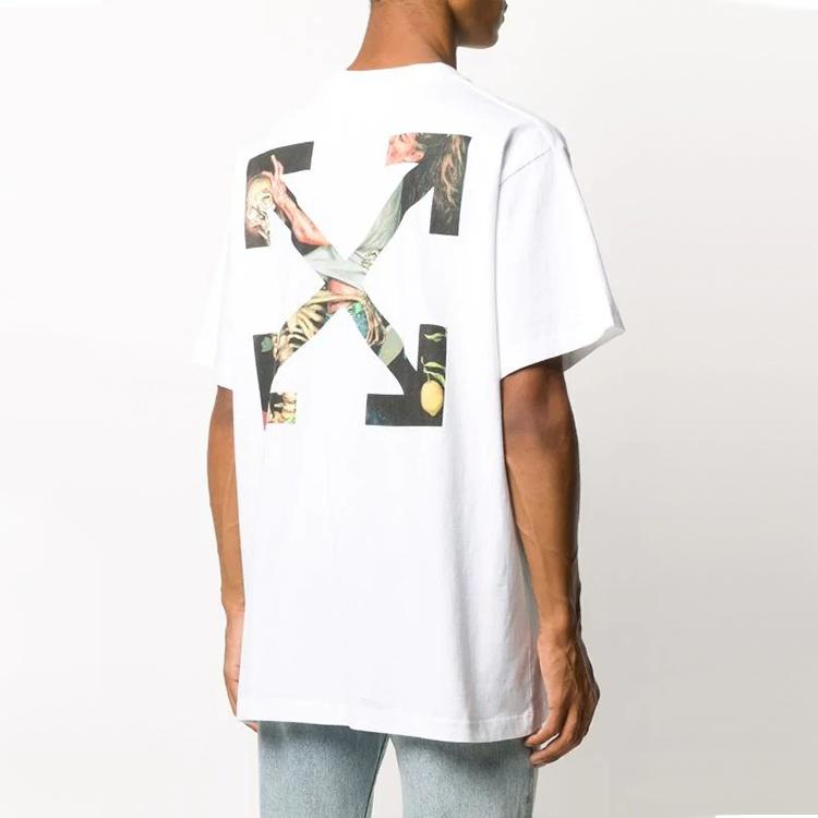 Off-White FW20 Human Skeleton Arrow Short-sleeve Tee Men's White OMAA038F20FAB0020110