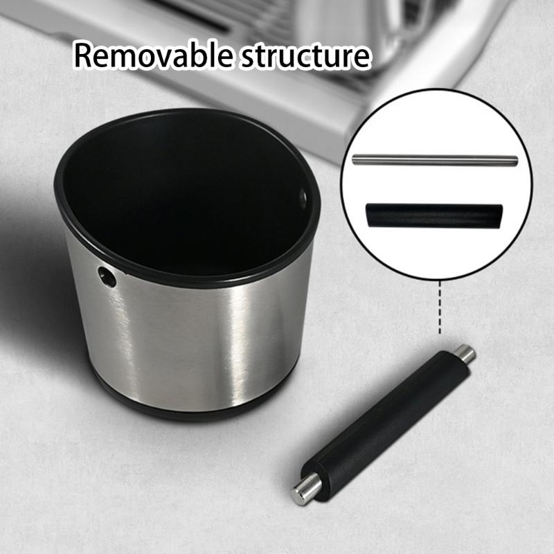 Strong Rustproof Coffee Knock Box Removable Parts Perforated Drainage Corresponding Most Espresso Machines Stainless Steel Kitchen Accessory