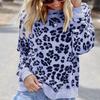 Women's Fashion Leopard Print Round Neck Long Sleeve Loose Sweater Top