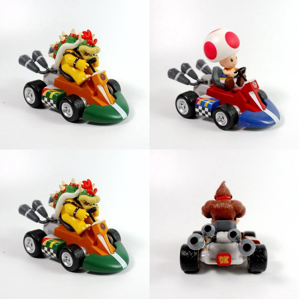 Geschenke Super Mario Kart Prinzessin Peach Pull-Back-Figur Auto PVC-Spielzeugsammlung mit zerlegbaren Gliedmaßen