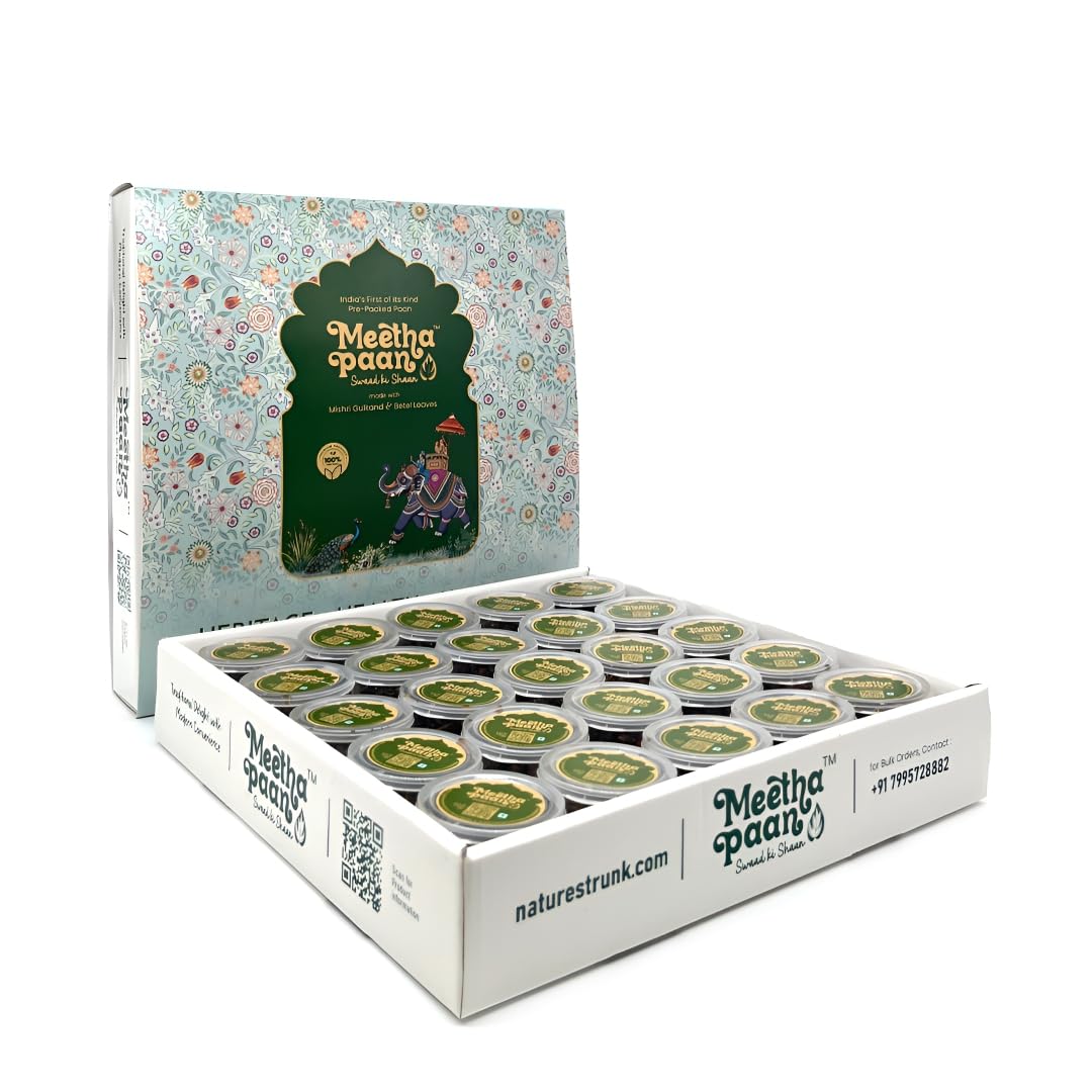 Nature s Trunk Meetha Paan Party Pack (15g x 50 Pieces, 750g) | Premium Sweet Betel Leaves with Gulkand | Traditional Indian Mouth Freshener & Co