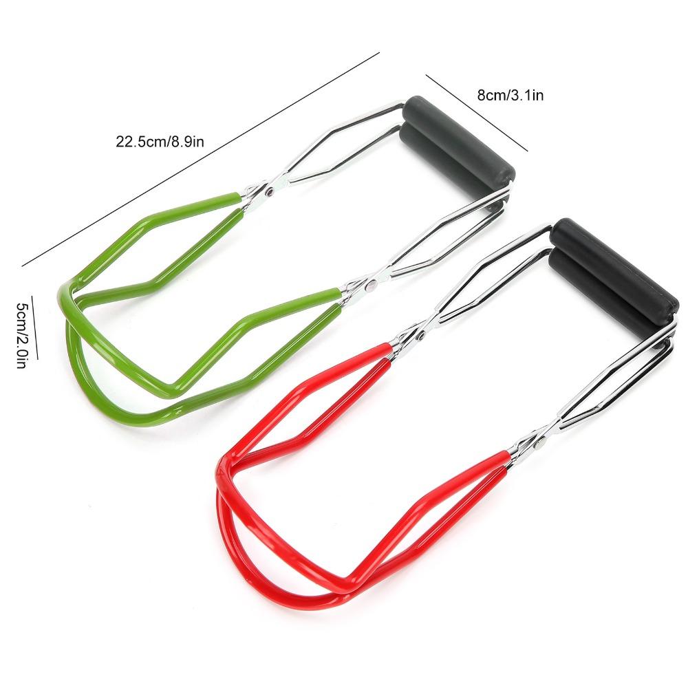2PCS Stainless Steel Canning Jar Lifter Non-slip Handle Jar Lifter Tongs  Home Kitchen