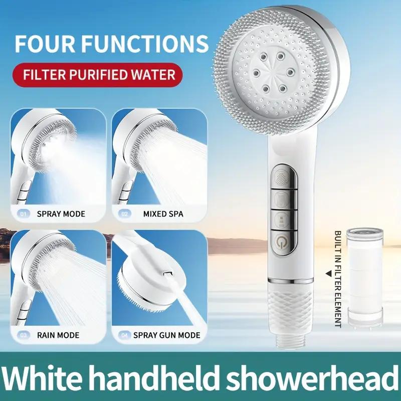 New Filter Booster Shower Head Four-speed Adjustment With Water Seal Multifunctional Home Shower Bathroom Accessories