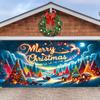 A 2D Flat Banner, a Christmas Garage Banner, Designed for Winter Holidays, Christmas, and New Year Celebrations.