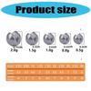 100pcs Fishing Weights Sinkers Fishing Tackle Accessories Open Mouth Design Weights Split Shot Fishing Sinkers 5 Sizes