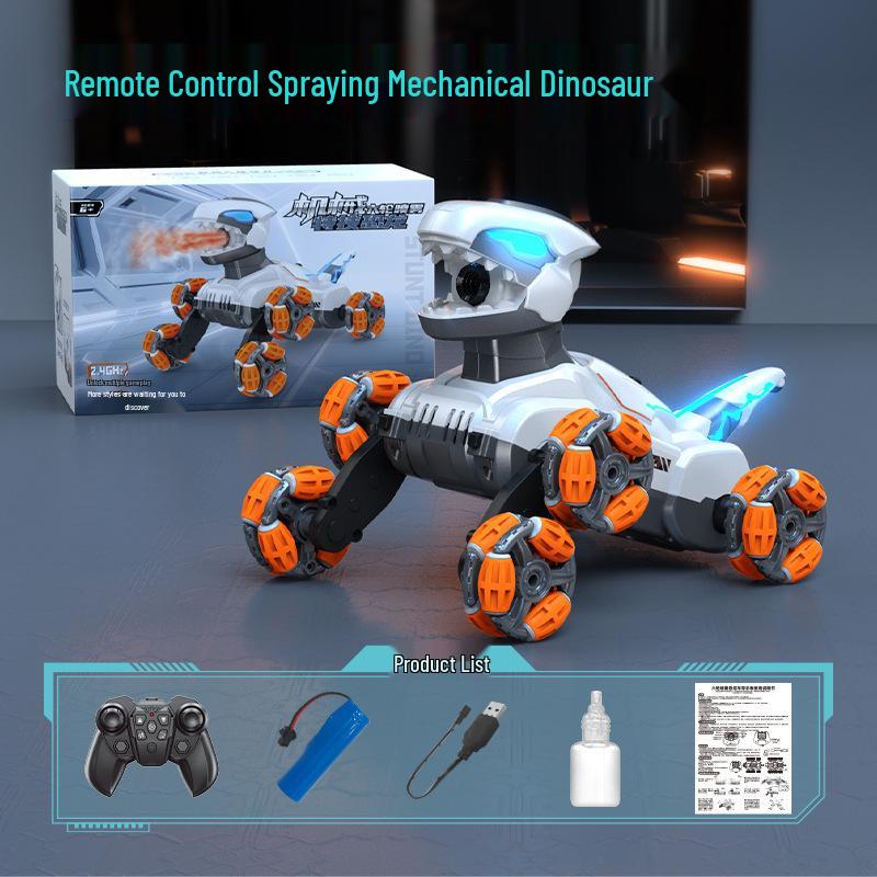Gesture-Control Dinosaur Stunt Car: 8-Wheel Drift, Spray, Lights & Music Toy
