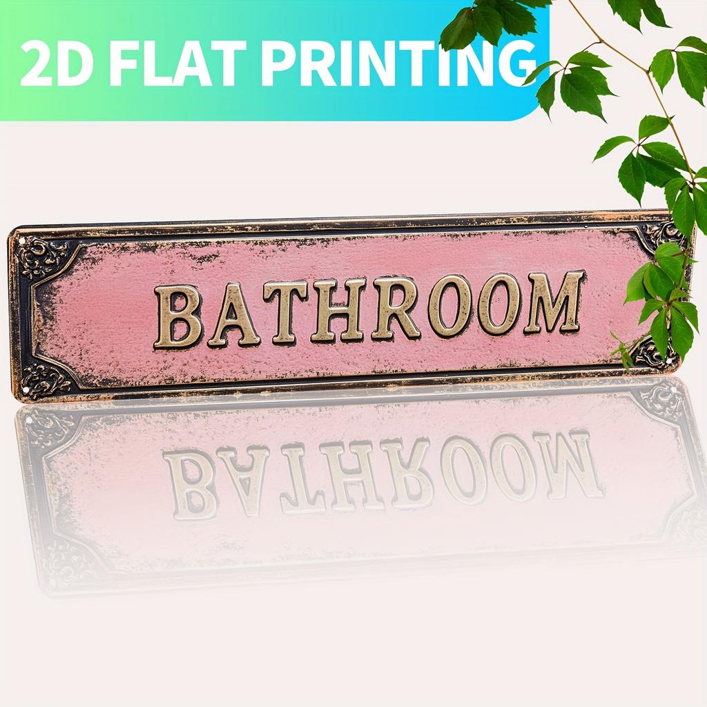 Vintage 'Bathroom' Metal Sign ,Wall Decor for Bathrooms,Bedrooms & More - Classic Home Accent, Nostalgic Decoration