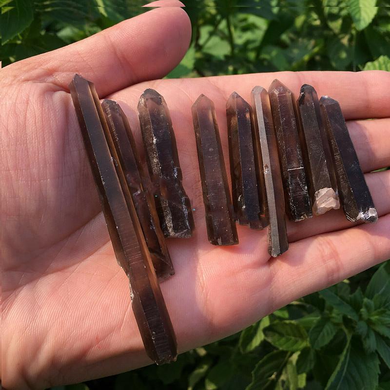 Raw Smoky Quartz Crystal Point With Natural Lines And Cracks For Healing And Spiritual Practice