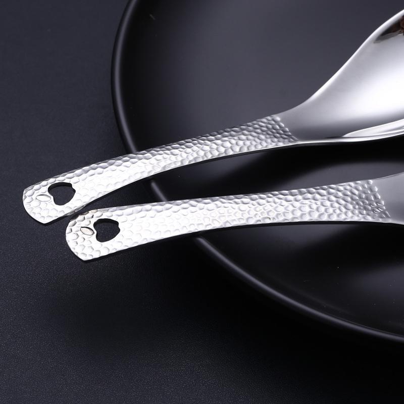Household Children'S Spoon Dessert Spoon Silver Mirror Polished Flatware Soup Rice Home Tableware Kitchen Essential Accessories
