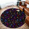 1pc stars colorful Round Chair mat Area Rug - Non-Slip, Floor Mat for Office, Bedroom, and Indoor Decor -1002078