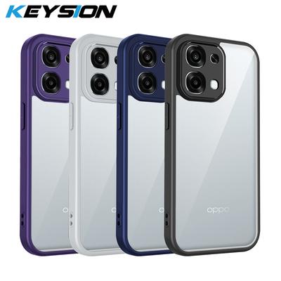 KEYSION Transparent Phone Case for OPPO A6 Pro 4G 5G Soft Silicone+PC Clear Shockproof Phone Back Cover for OPPO A6 Pro 5G