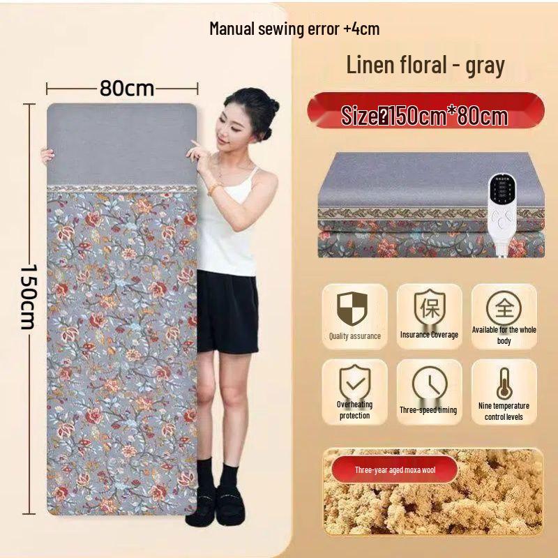Upgraded Electric Heating Moxibustion Blanket - 150x80, Full-Body Therapy Pad with Smart Temperature Control