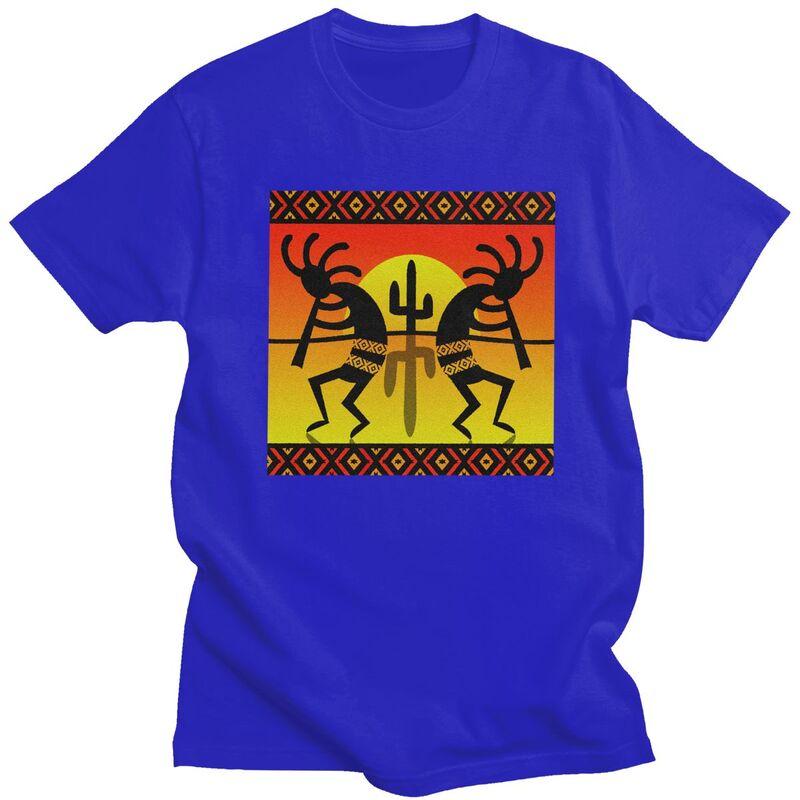 Custom Southwest Tribal Native American Kokopelli T Shirt for Men Tshirt Casual Tees Tshirt Slim Fit Clothing Gift