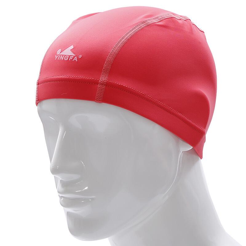 

Yingfa Spandex Swim Cap for Long Hair - Comfortable, Loose Fit with Wide Brim and Yingfa Logo арбуз красный