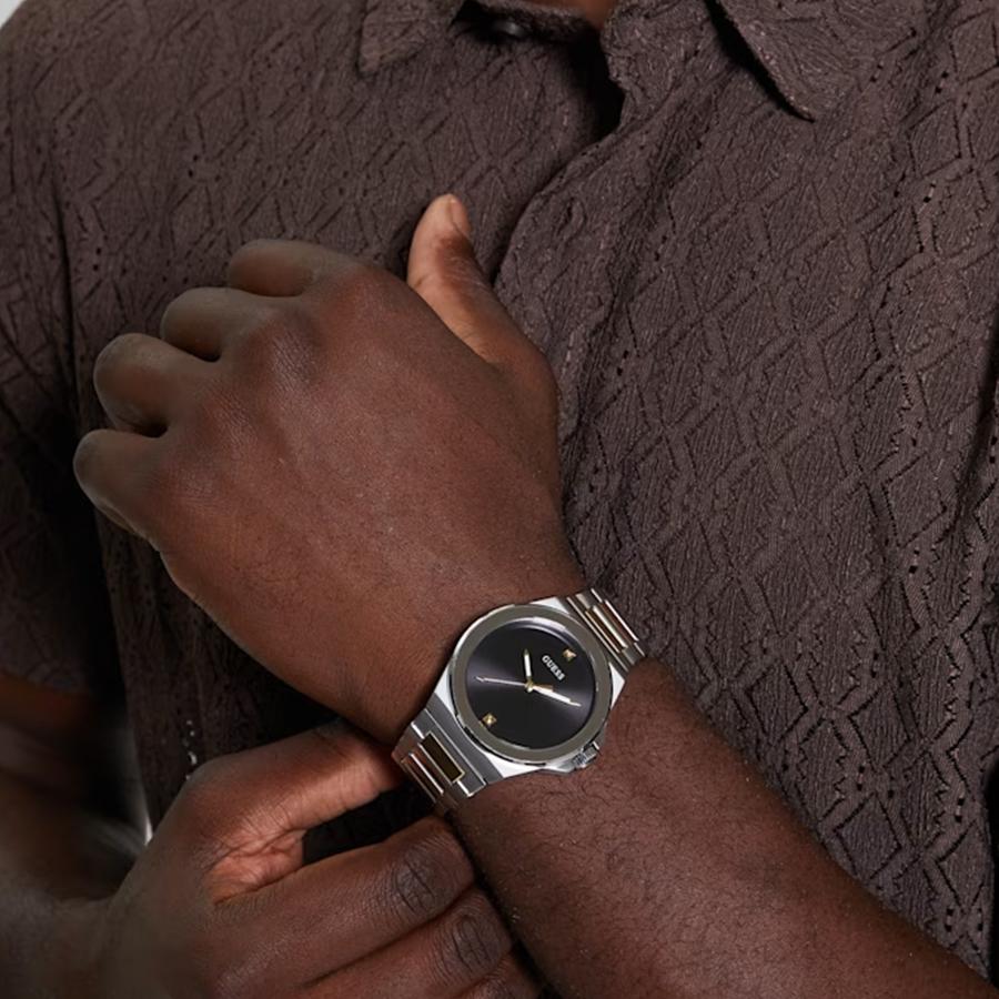 Guess Herren-Quarzuhr mit zweifarbigem Edelstahlarmband - GW0833G3