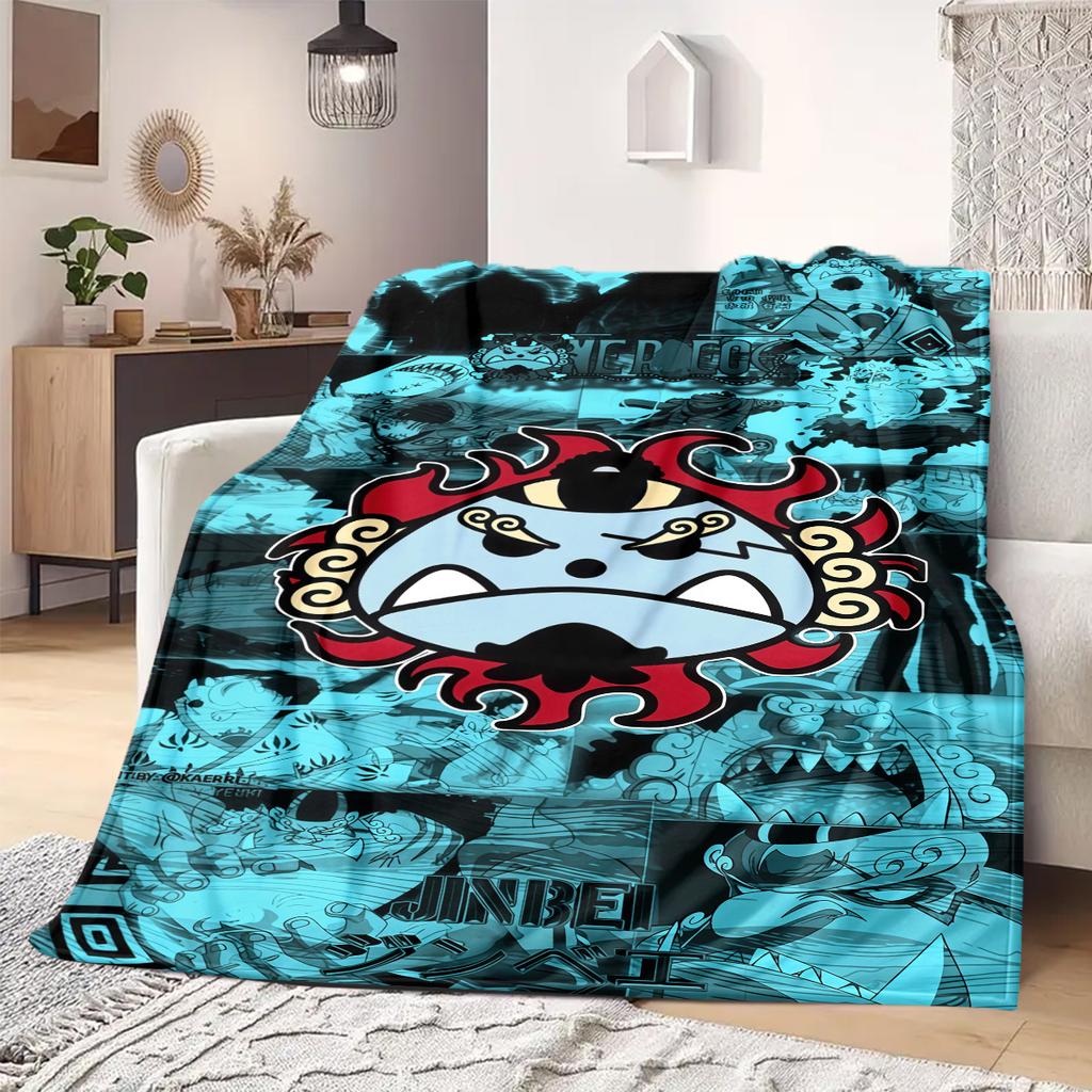 ONE PIECE Straw Hat Pirates Print Blanket Warm Comfortable Flannel Blanket Suitable for Bedrooms,Sofas, Beds,Chairs -QIAO116
