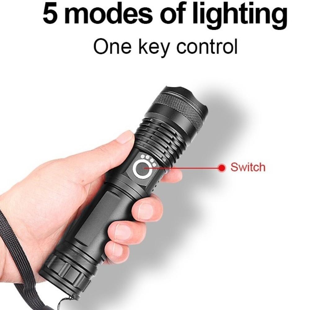 Multifunctional LED Flashlights Telescopic Zoom Outdoor Strong Light Flashlight Hand Lantern