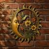 Sunshine Theme Wall Decor Garden Decoration, Dragonfly/Bee/Butterfly/Bird Decor, Acrylic Sun Shape Art for Patio Hanging Ornament Home Indoor Outdoor