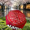 Custom Name Personalized football team Print Umbrella, Auto Open Close, 8‑Rib Sturdy Frame, Commute Camping Hiking Use, Birthday Gift