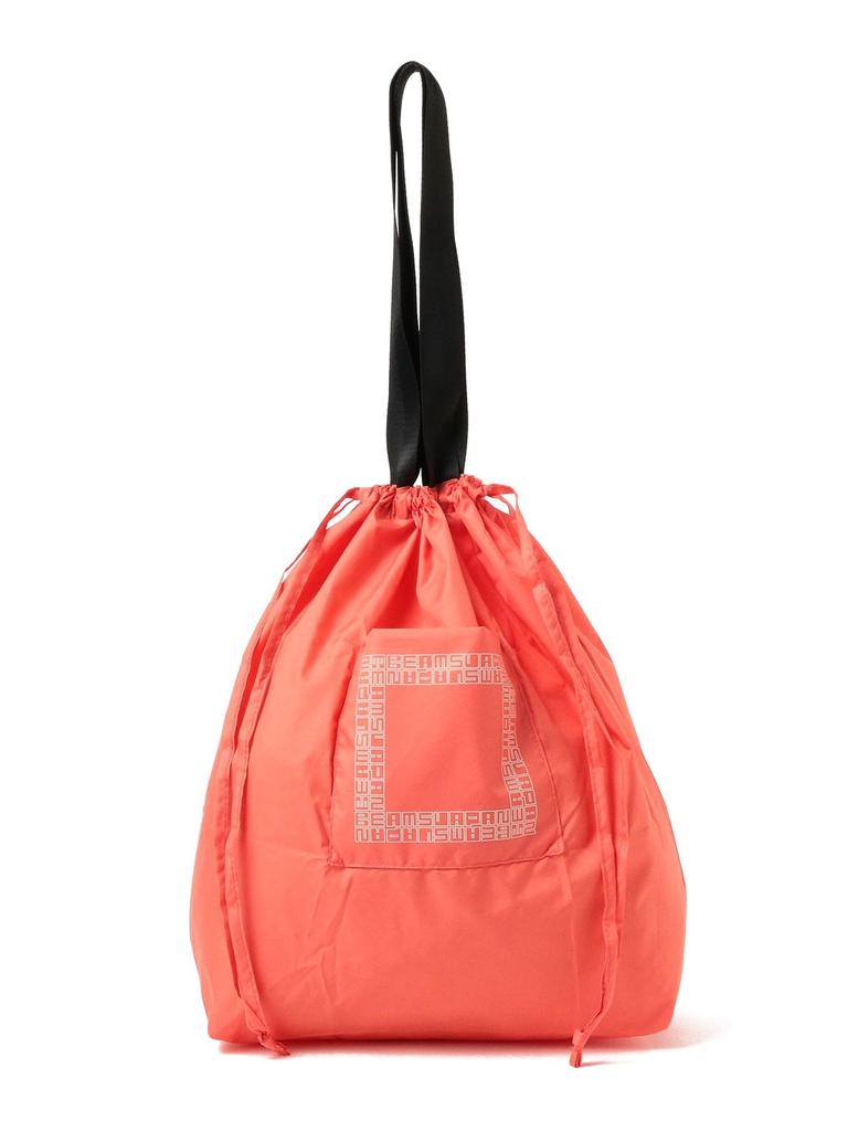 Beams Japan Canvas Bag Logo Print Packable Tote Orange