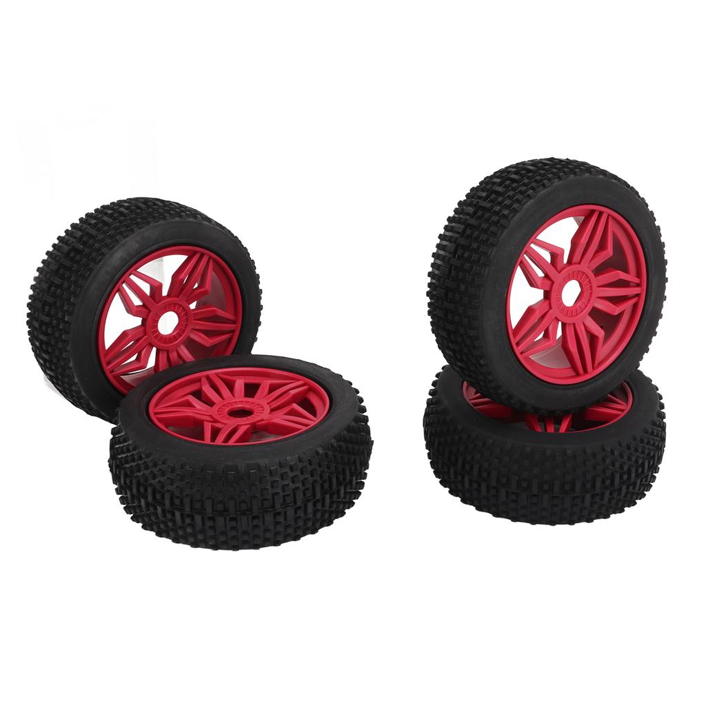 4PCS Remote Control Car Tires Stable Grip Strong Cushioning Uneven Texture Thickening Universal for 1 8 RC Car Red